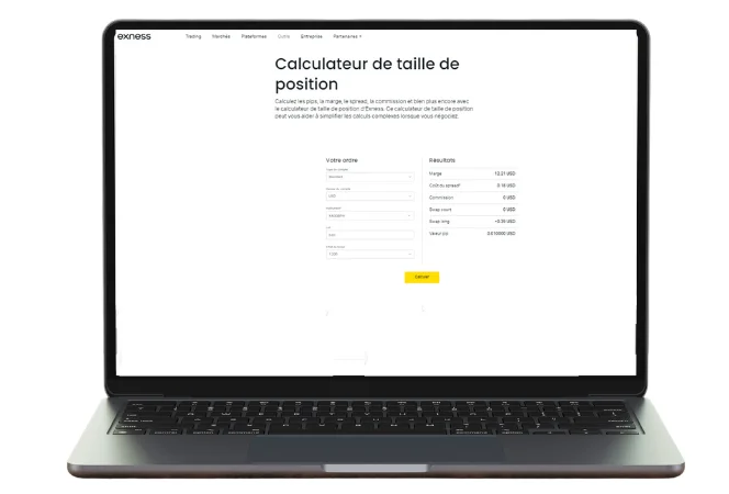 Calculateur de trading Exness